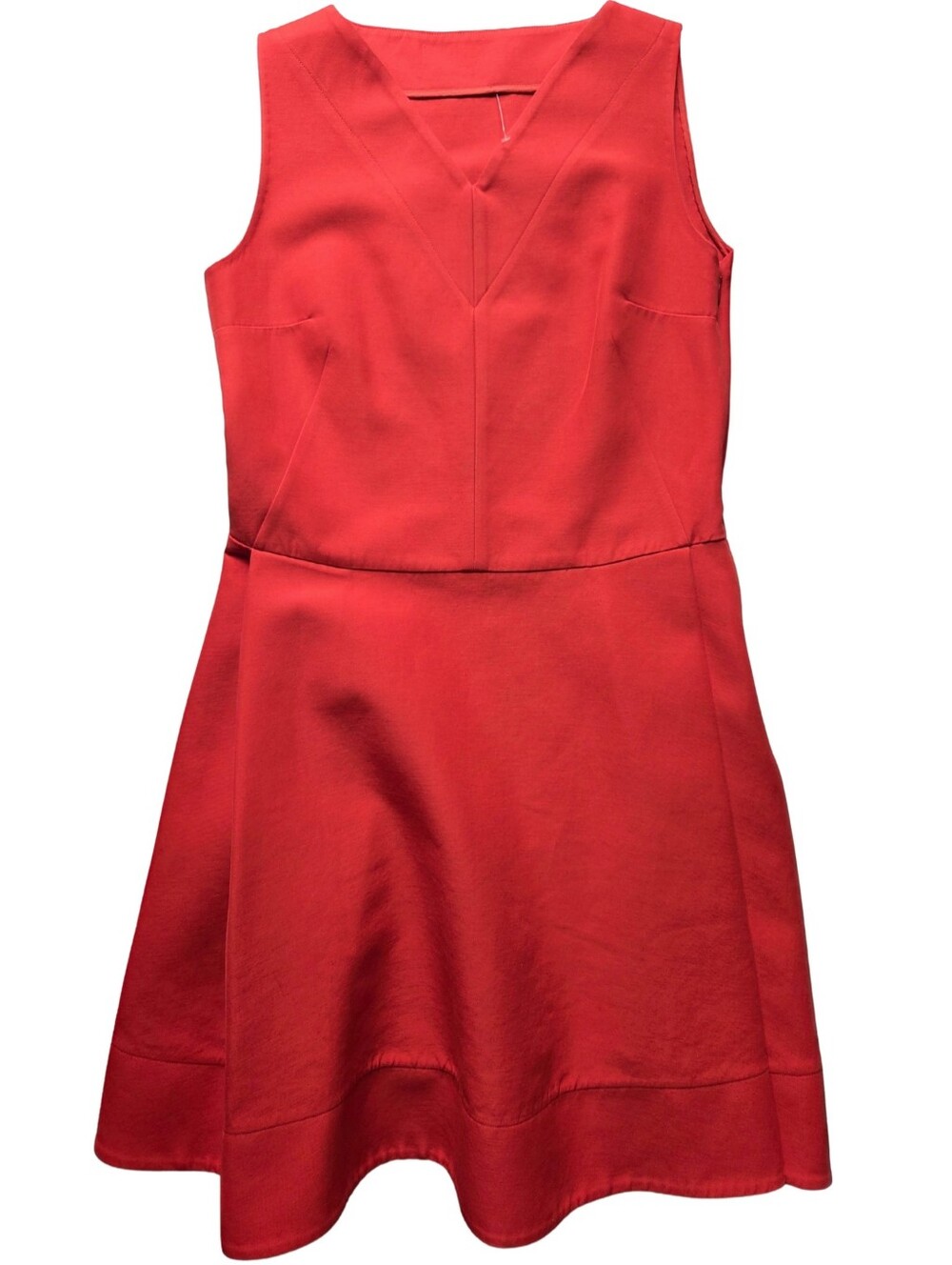 Marni Tomato Red Cotton Twill Sleeveless A Line Mini Dress IT 44/ US 8